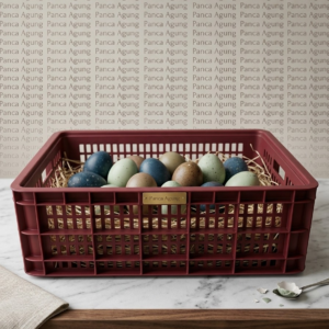 EggSafe Pro Harvest Crate – Keranjang Telur Plastik Premium Heavy Duty Ventilated Series