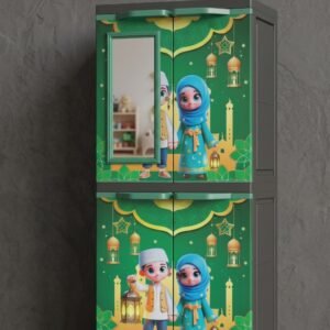 NoorKids Elegant Storage Wardrobe – Lemari Pakaian Anak Premium Motif Islami Modern Series